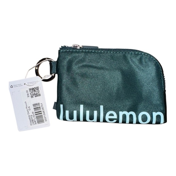 Lululemon Clippable Card Pouch, Warp Teal / Ideal Mint - Picture 6 of 10